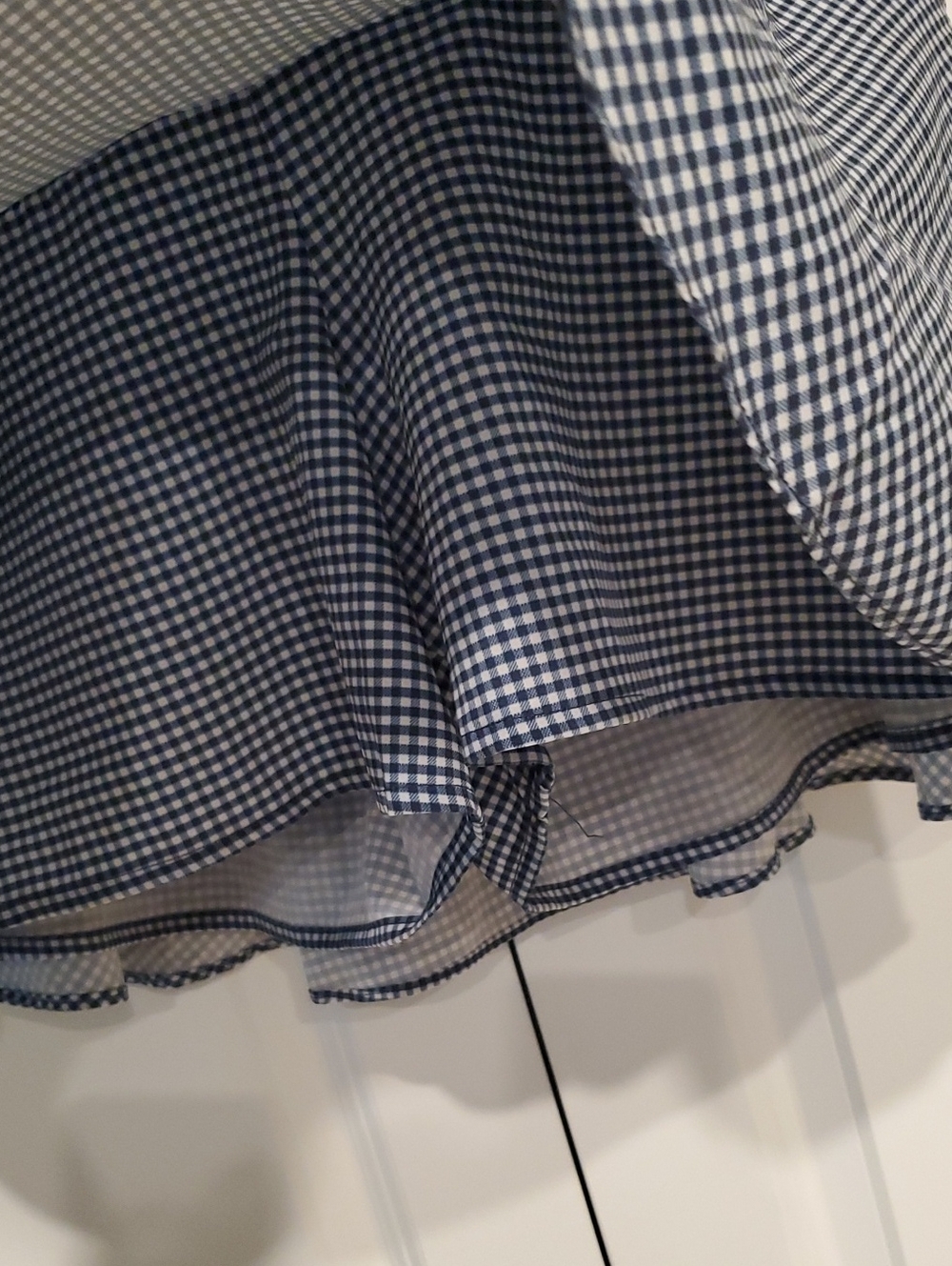 Blue Gingham Pull On Tie-Waist Flounce Skort - Picture 3 of 4